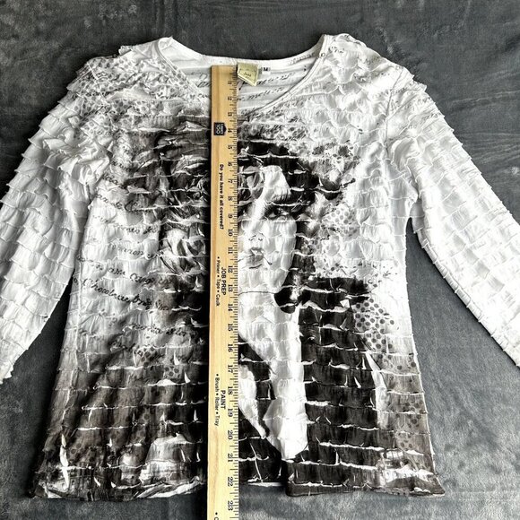 Jess & Jane Abstract Top Size Medium Art to Wear Pop Art Face Photograph - Picture 3 of 8